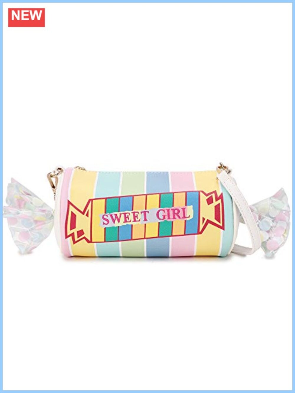Candy Wrapper Purse Chain Crossbody Bag with Adjustable Faux Leather Strap